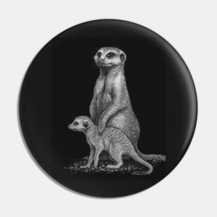 Meerkat Mother and Baby - by Nadya Neklioudova Pin