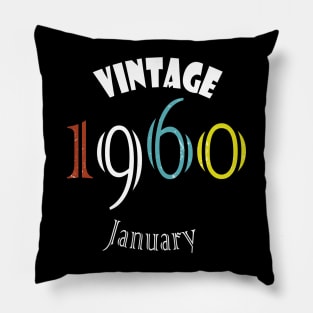 1960  Vintage January Birthday Pillow