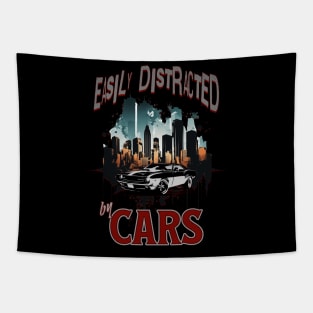 Easily Distracted By Cars Racecar Street Car Classic Cars Garage Collector Car Enthusiast Hot Rod Tapestry