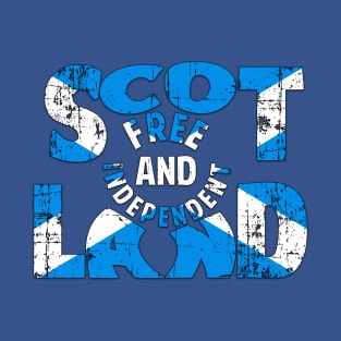 Distressed Scottish Independence Design T-Shirt