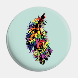 Colorful Peacock Feather Pin