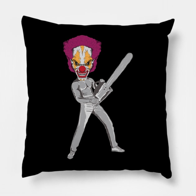 Scary Killer Clown Pillow by AngelFlame