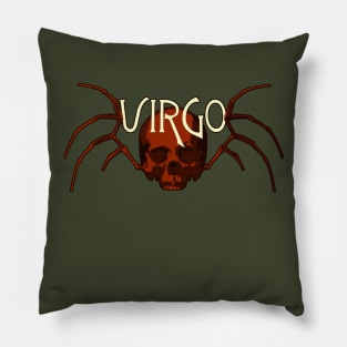 Red Virgo Virgin Skull with Skeleton Wings Zodiac Totem Shirt Pillow