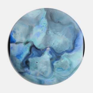 Fluid Blue Abstract Painting Pin