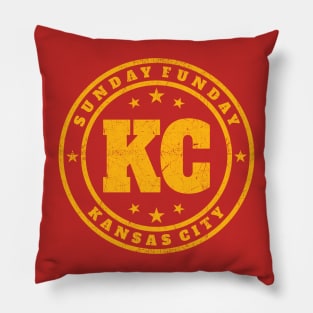 Kansas City - Sunday Funday Vintage Stamp Pillow