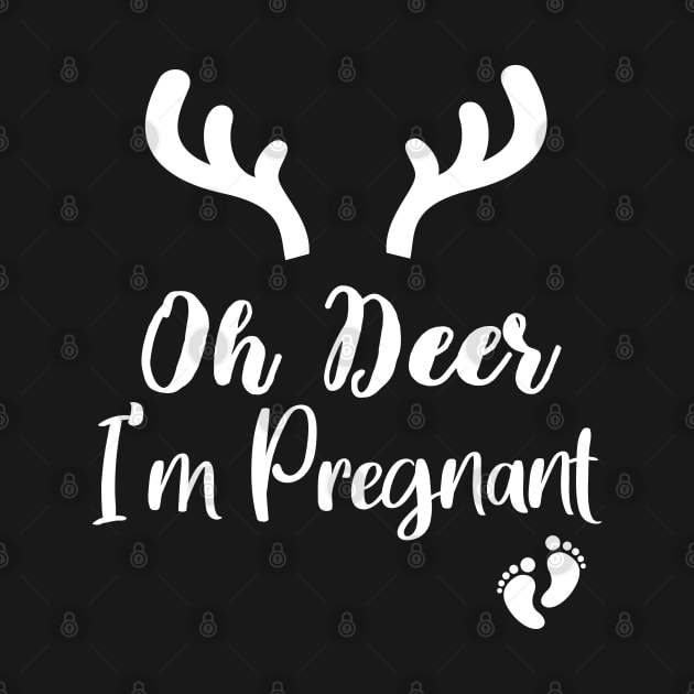 Oh Deer I'm Pregnant Gift, Christmas Pregnancy Announcement, Funny Pregnancy Announcement by WassilArt