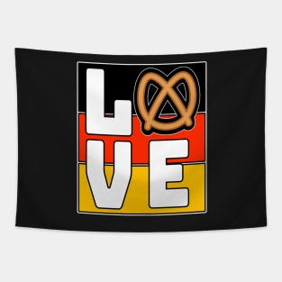 Funny Love Pretzel, German Flag Oktoberfest Tapestry