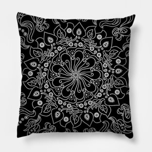 White dot mandala Pillow