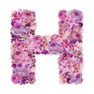 Pink Floral Letter H T-Shirt