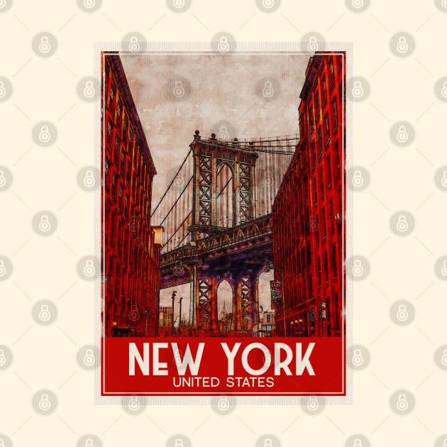 New York City USA Travel Art by faagrafica