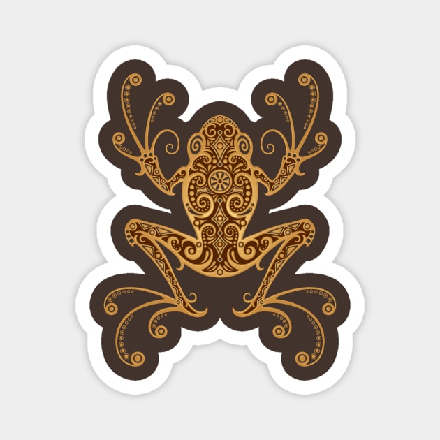 Intricate Brown Tree Frog Magnet by jeffbartels