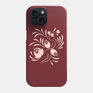 Abstract folk floral art. Flowers print, poster. Phone Case