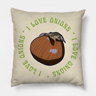I Love Onions Fun Grapic Tees Pillow