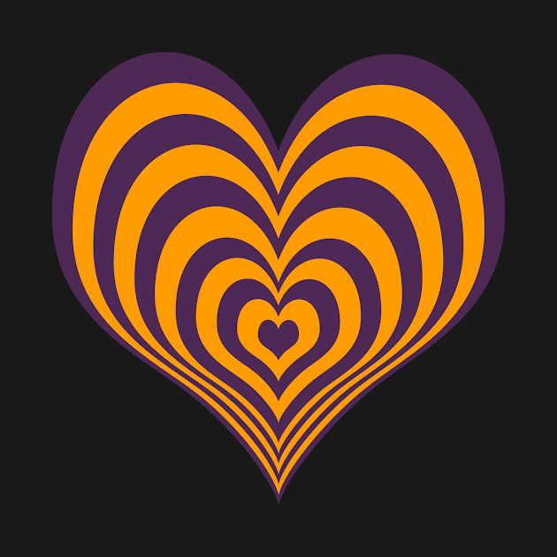 Purple and Yellow Layered Heart by Rhubarb Myrtle