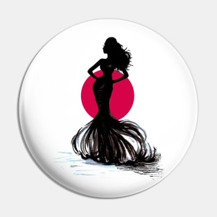 Silhouette of a girl Pin