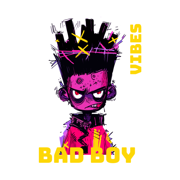 "Bad Boy Vibes" - Rebellious Attitude Art Print by VectorAD