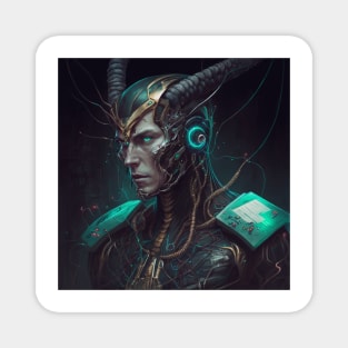 Cybernetic Cyborg Inspired Loki, Midjourney AI Magnet