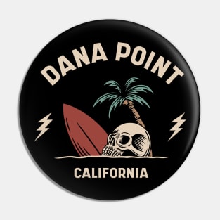 Vintage Surfing Dana Point California // Retro Surf Skull Pin