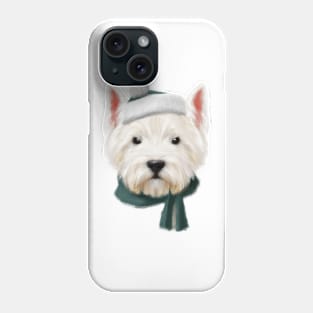 Cute West Highland White Terrier Drawing Phone Case