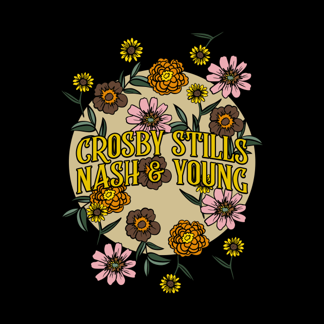 Crosby, Stills, Nash & Young Name Personalized Flower Retro Floral 80s 90s Name Style by Ancientdistant