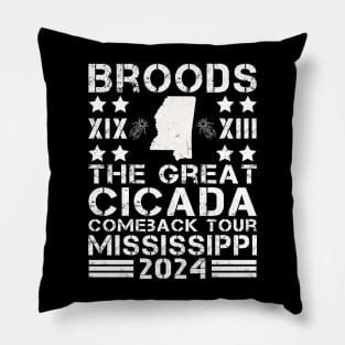 Great Cicada Comeback Tour Mississippi 2024 Cicada broods XIII and XIX in Mississippi Pillow