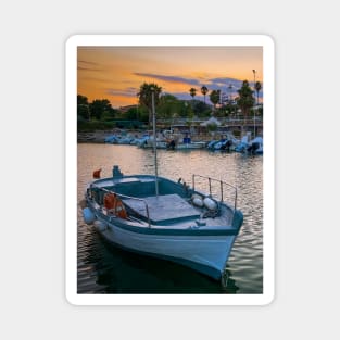 Sunset Seaport Boats Summer Sailing Magnet