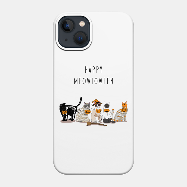 Happy Meowloween Cats - Halloween - Phone Case