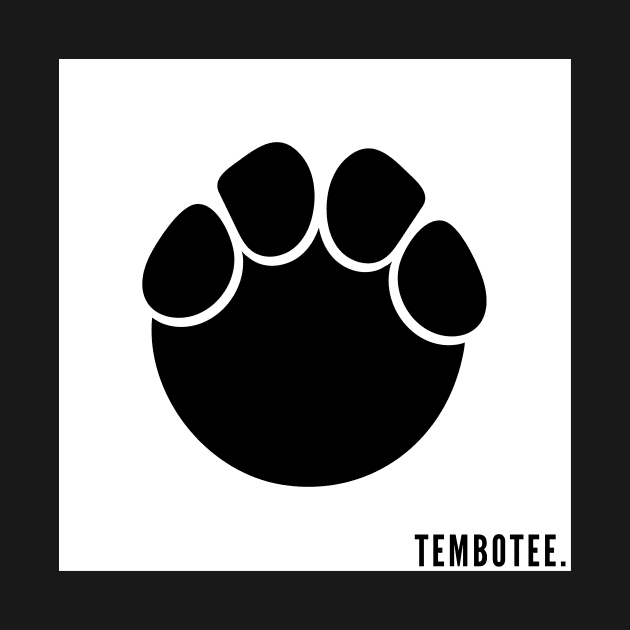 White sqaure tembotee print with large footprint by TemboTees