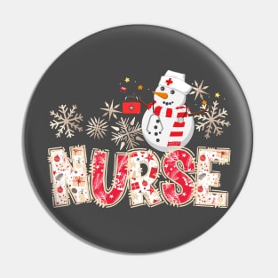 Nurse Life Christmas Snowman Scrub Top Pin