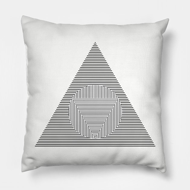 Triangle Circle Triangle Pillow by Seraphi