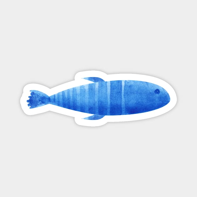 Blue watercolor fish Magnet by shoko