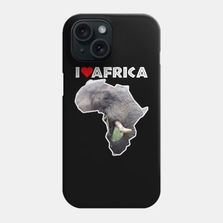 I Love Africa Bull Elephant Phone Case