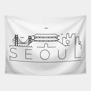 Seoul Minimal Skyline Tapestry