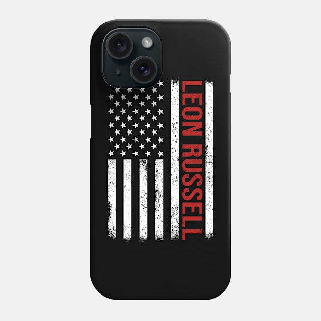 Graphic Leon Russell Proud Name US American Flag Birthday Gift Phone Case by Intercrossed Animal 