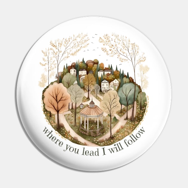 Where you lead - Gazebo - Watercolor art - Gilmore Pin by Fenay-Designs