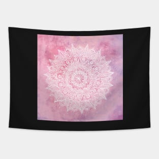 Pink watercolor mandala Tapestry