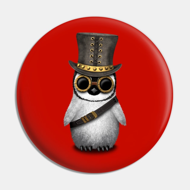 Steampunk Baby Penguin Pin by jeffbartels