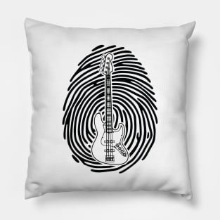 Fingerprint Bass Guitar Outline Light Theme Pillow