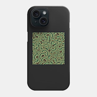 Swirly Textured Ribbons, Green Earthy Hues Phone Case