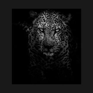Stalking Leopard - Black and White T-Shirt