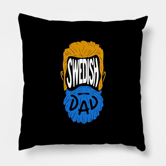 Swedish Dad - Vintage Beard Gift Pillow by biNutz