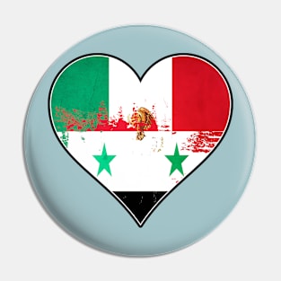 Mexican and Syrian Heart Mix Heritage Flag Pin