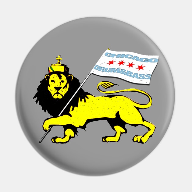 Drum and Bass Chicago Lion Pin by PP_mcpants