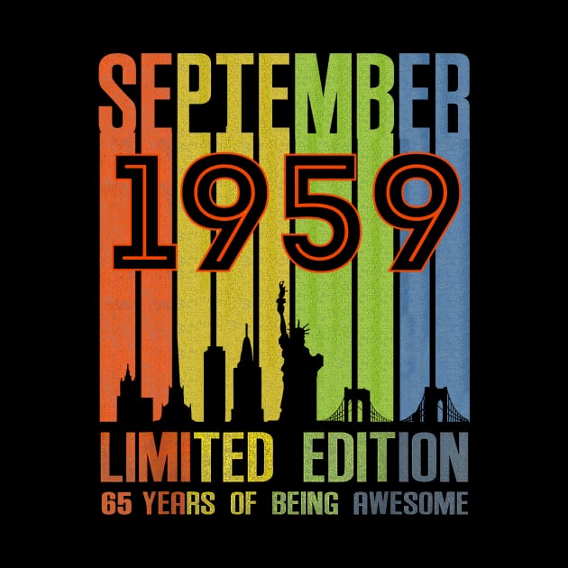 September 1959 65 Years Of Being Awesome Limited Edition by Red and Black Floral