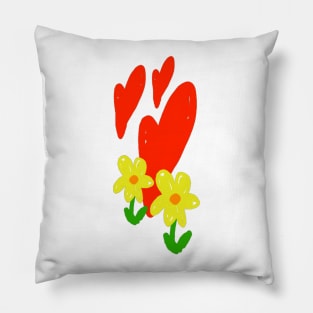 Hearts and Flowers Pillow