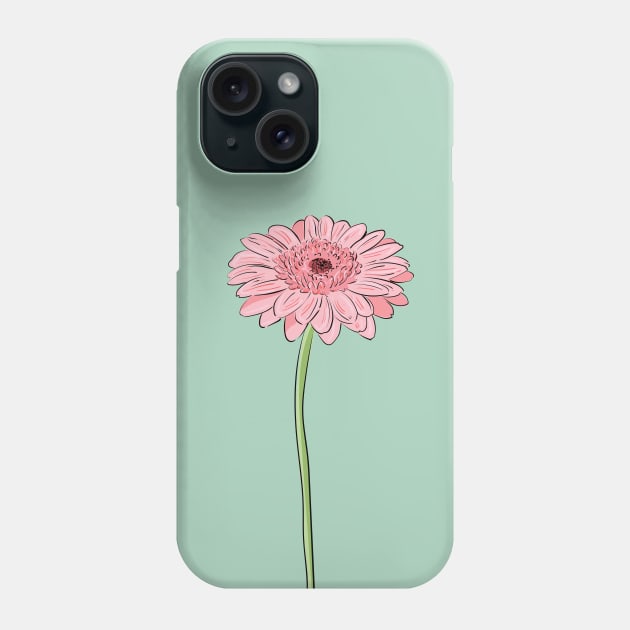 Pink Daisy Gerbera Phone Case by Catdog