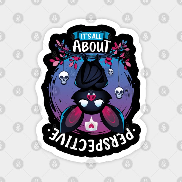 All About Perspective - Creepy Cute Bat Love Magnet by Snouleaf