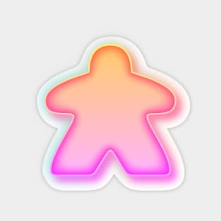 Orange and Pink Neon Board Game Meeple Magnet