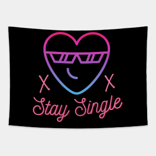 Stay Single Cool Heart Bachelor Anti Love Fun Tapestry