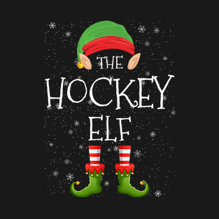 Hockey Elf Family Matching Christmas Group Funny Pajama Xmas T-Shirt